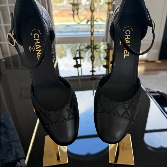 CHANEL Black Strappy High Heel Sandals - Picture 1 of 8
